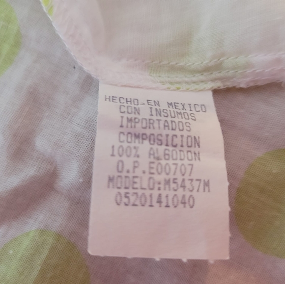 White and lime green polka dot sleeveless top - Picture 2 of 6